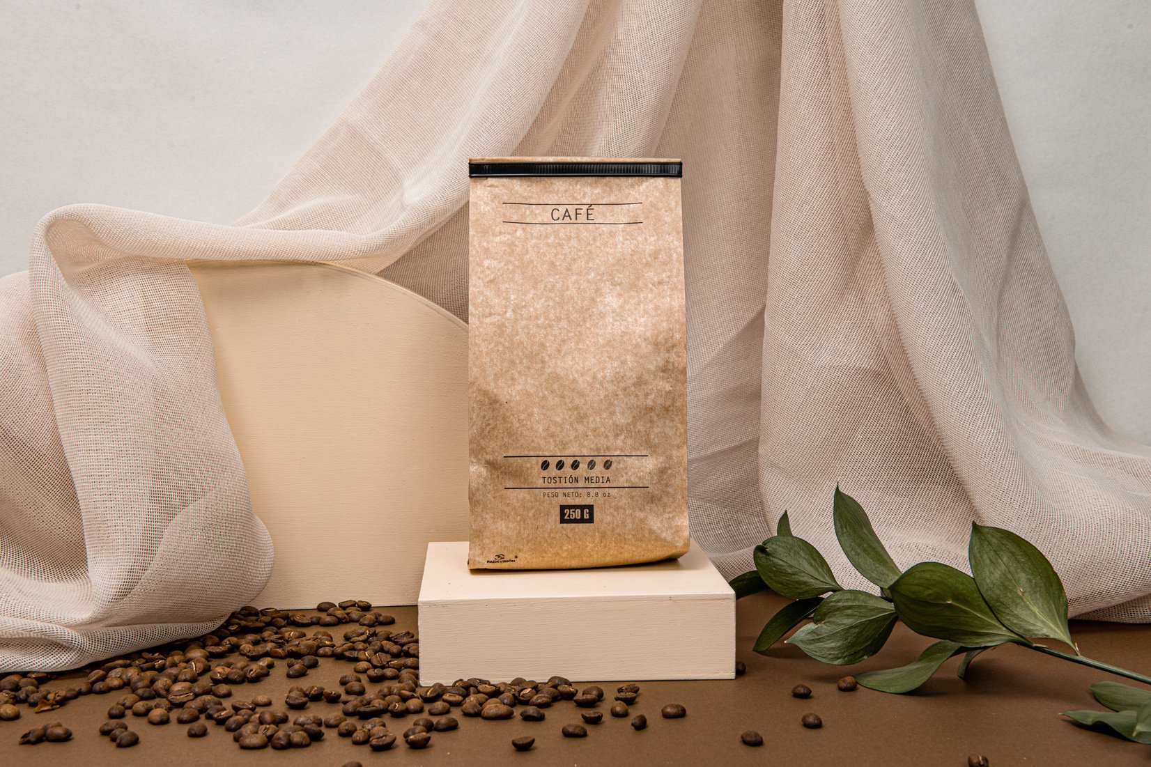 Brown Bag of Coffee Beans Packaging