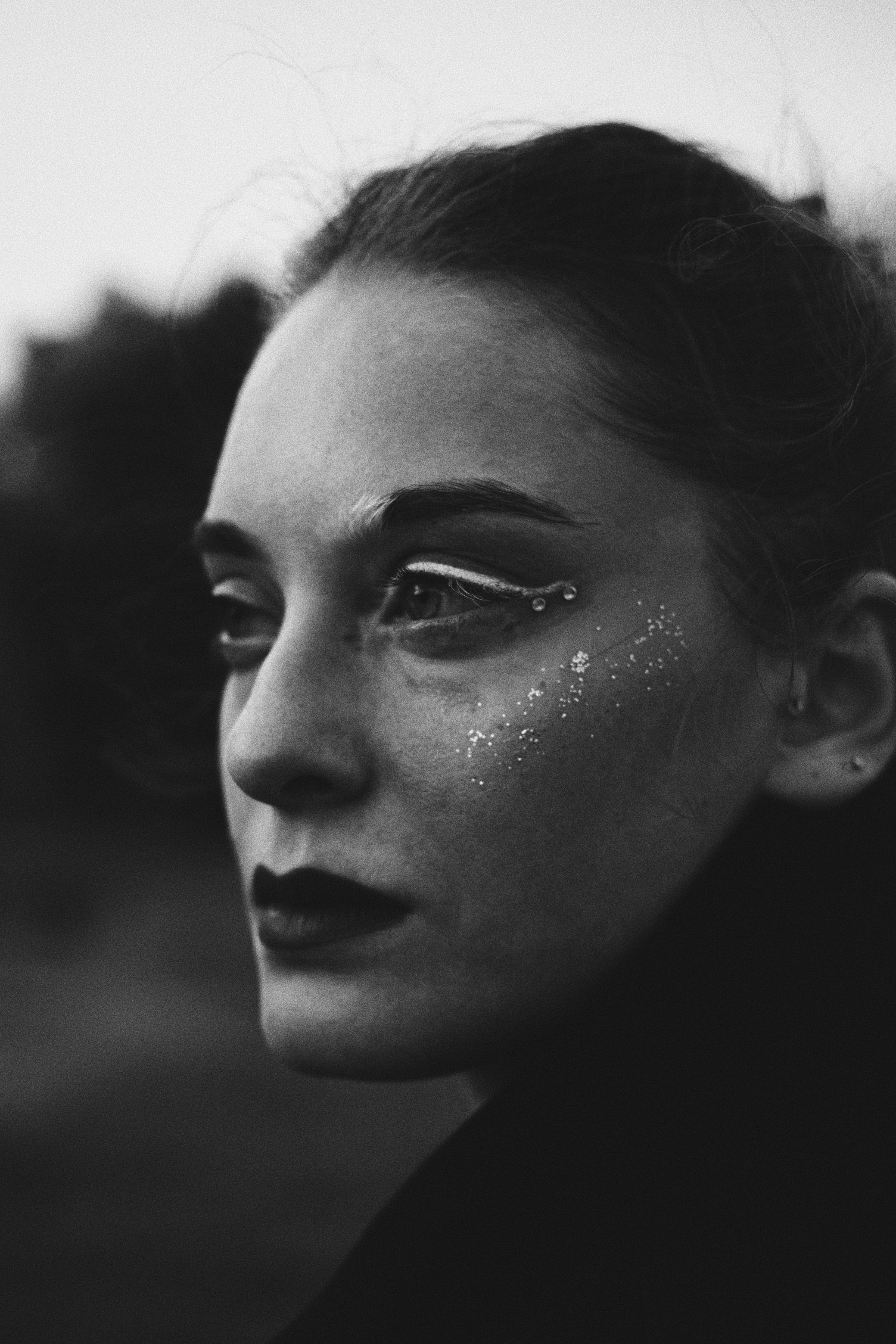 Black and White Photo of a Woman